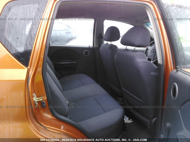 KL1TD66647B762933 - 2007 CHEVROLET AVEO LS ORANGE photo 8