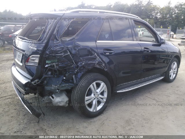 4JGDA5HB7EA357996 - 2014 MERCEDES-BENZ ML 350 4MATIC BLUE photo 4