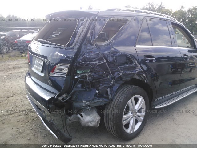 4JGDA5HB7EA357996 - 2014 MERCEDES-BENZ ML 350 4MATIC BLUE photo 6