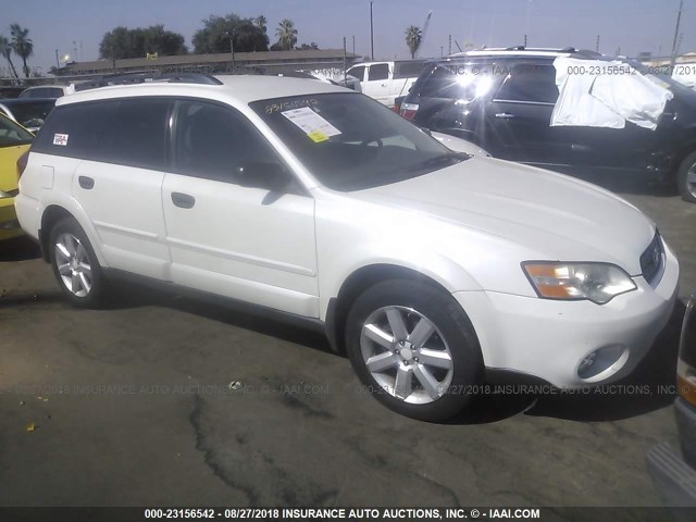 4S4BP61C267308394 - 2006 SUBARU LEGACY OUTBACK 2.5I WHITE photo 1