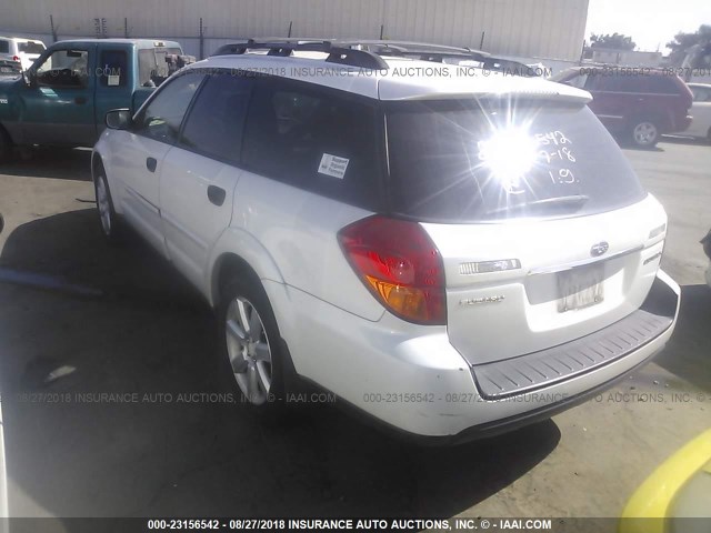 4S4BP61C267308394 - 2006 SUBARU LEGACY OUTBACK 2.5I WHITE photo 3