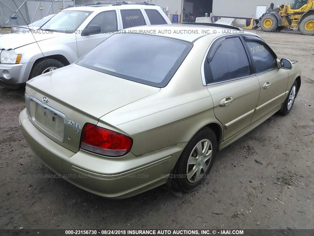 KMHWF25H24A912854 - 2004 HYUNDAI SONATA GL GOLD photo 4