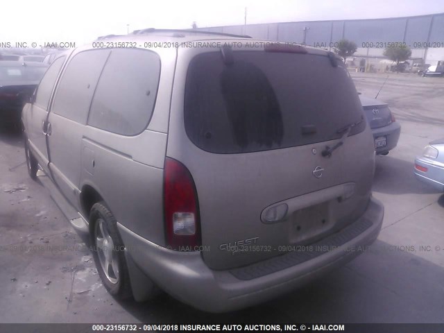 4N2ZN16T92D801549 - 2002 NISSAN QUEST SE SILVER photo 3