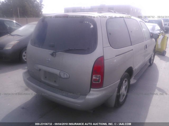 4N2ZN16T92D801549 - 2002 NISSAN QUEST SE SILVER photo 4