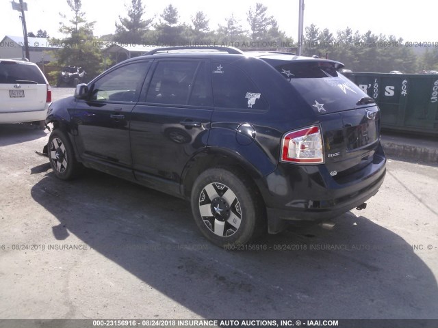 2FMDK48C38BA48924 - 2008 FORD EDGE SEL Dark Blue photo 3