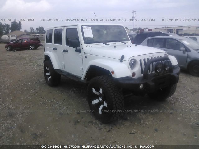 1C4BJWEG1DL523918 - 2013 JEEP WRANGLER UNLIMITE SAHARA WHITE photo 1