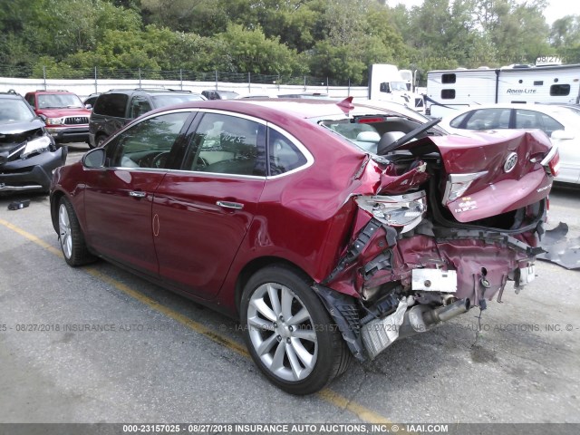 1G4PP5SK7D4205914 - 2013 BUICK VERANO RED photo 3