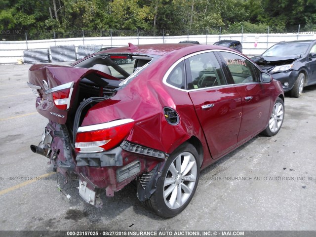 1G4PP5SK7D4205914 - 2013 BUICK VERANO RED photo 4