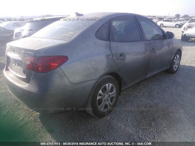 KMHDU4AD1AU172672 - 2010 HYUNDAI ELANTRA BLUE/GLS/SE GRAY photo 4