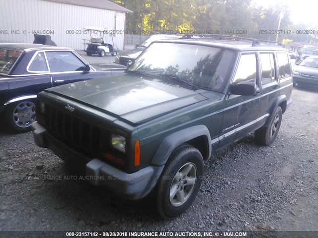 1J4FF68S9XL655391 - 1999 JEEP CHEROKEE SPORT/CLASSIC მწვანე ფოტო 2