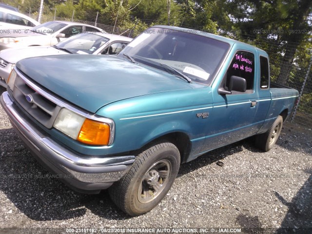 1FTCR14X8VTA08580 - 1997 FORD RANGER SUPER CAB GREEN photo 2