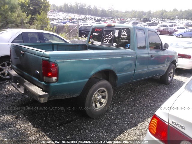 1FTCR14X8VTA08580 - 1997 FORD RANGER SUPER CAB GREEN photo 4