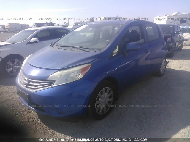 3N1CE2CP5EL423673 - 2014 NISSAN VERSA NOTE S/S PLUS/SV/SL BLUE photo 2