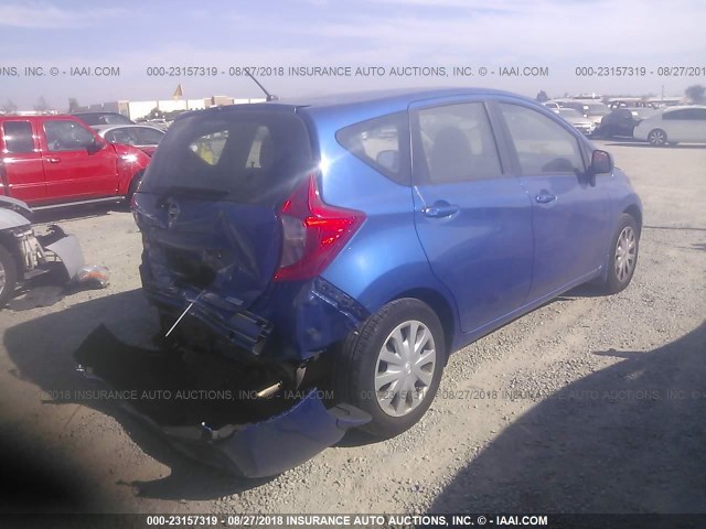 3N1CE2CP5EL423673 - 2014 NISSAN VERSA NOTE S/S PLUS/SV/SL BLUE photo 4
