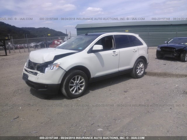 2FMDK4JC0ABA47438 - 2010 FORD EDGE SEL WHITE photo 2