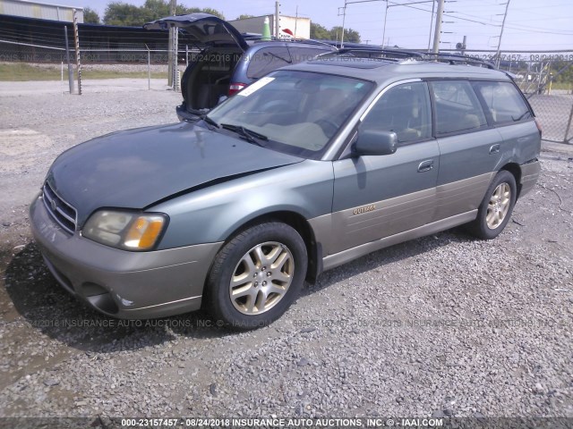 4S3BH686216647463 - 2001 SUBARU LEGACY OUTBACK LIMITED GREEN photo 2