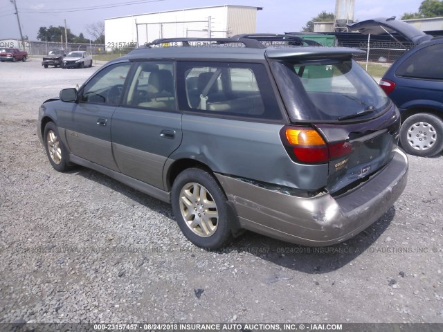 4S3BH686216647463 - 2001 SUBARU LEGACY OUTBACK LIMITED GREEN photo 3