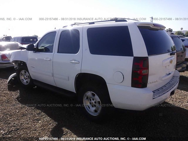 1GNSCBE06DR160896 - 2013 CHEVROLET TAHOE C1500 LT WHITE photo 3