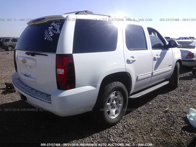 1GNSCBE06DR160896 - 2013 CHEVROLET TAHOE C1500 LT WHITE photo 4