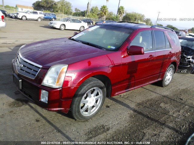 1GYEE637250148560 - 2005 CADILLAC SRX RED photo 2