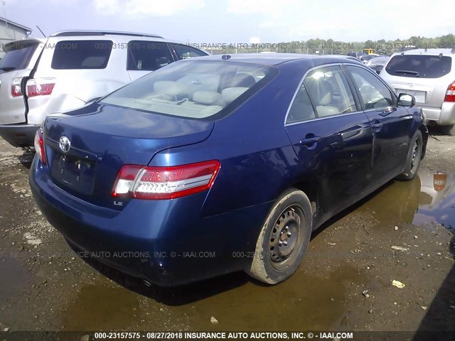 4T1BF3EK0AU509899 - 2010 TOYOTA CAMRY SE/LE/XLE BLUE photo 4