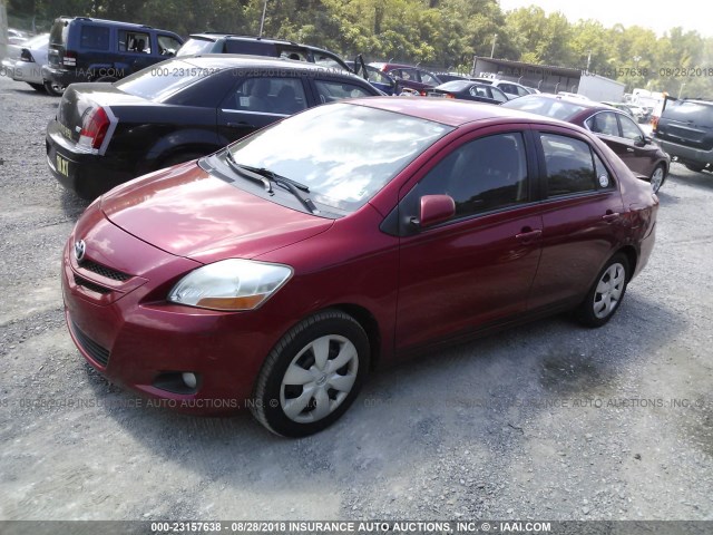 JTDBT923984034244 - 2008 TOYOTA YARIS RED photo 2