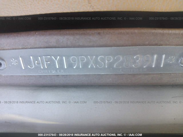 1J4FY19PXSP283911 - 1995 JEEP WRANGLER / YJ S/RIO GRANDE TAN photo 9