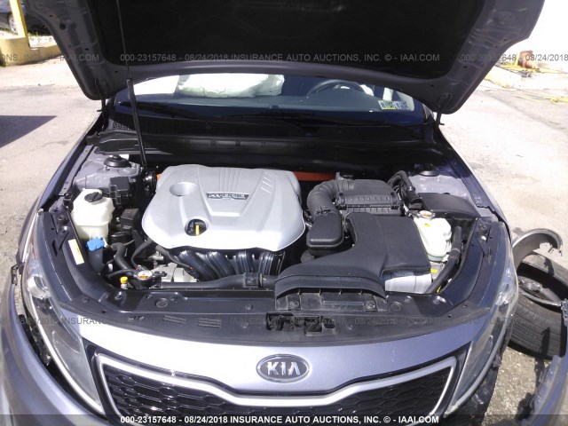 KNAGM4AD9C5010476 - 2012 KIA OPTIMA HYBRID SILVER photo 10