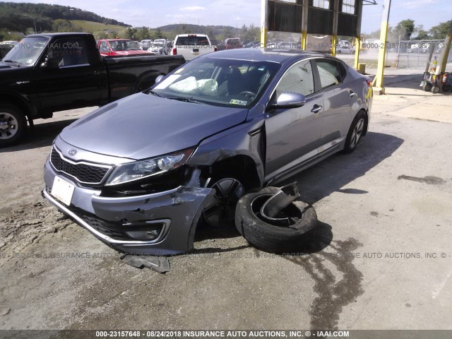 KNAGM4AD9C5010476 - 2012 KIA OPTIMA HYBRID SILVER photo 2