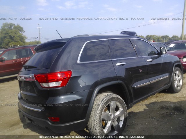 1C4RJECGXCC305227 - 2012 JEEP GRAND CHEROKEE OVERLAND BLUE photo 4