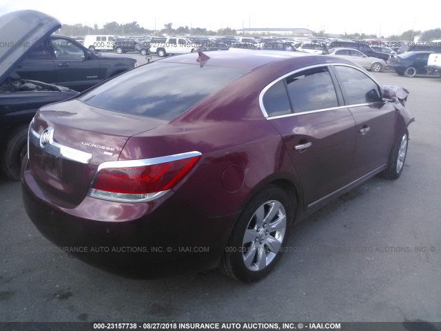 1G4GC5EG1AF285259 - 2010 BUICK LACROSSE CXL MAROON photo 4