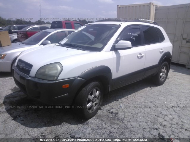 KM8JN12D35U082166 - 2005 HYUNDAI TUCSON GLS/LX WHITE photo 2