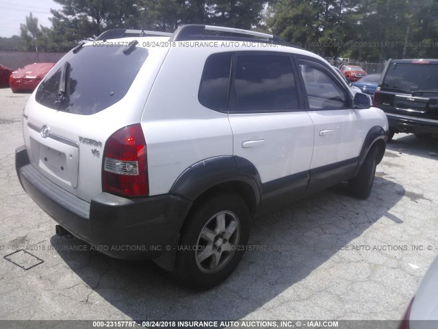 KM8JN12D35U082166 - 2005 HYUNDAI TUCSON GLS/LX WHITE photo 4