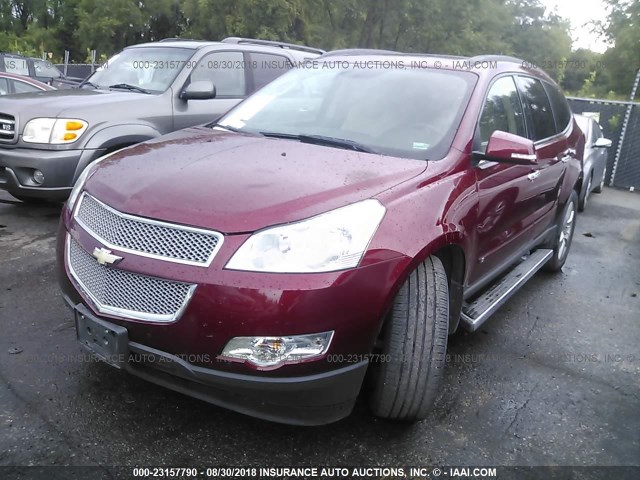 1GNLVHED8AS122711 - 2010 CHEVROLET TRAVERSE LTZ BURGUNDY photo 2