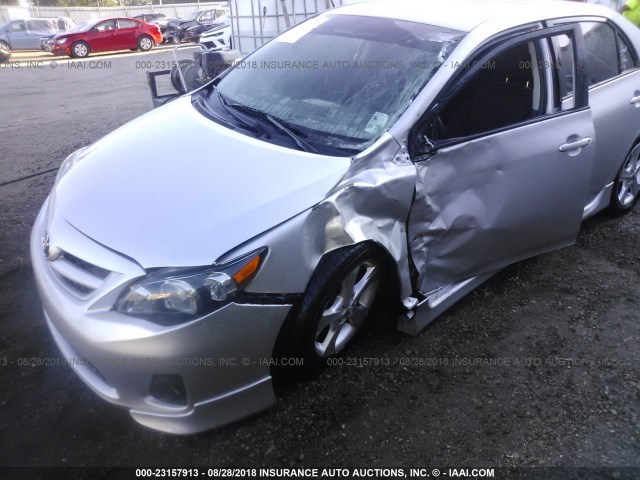 2T1BU4EE3BC587246 - 2011 TOYOTA COROLLA S/LE SILVER photo 6