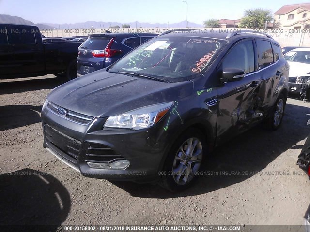 1FMCU0JX9FUC26600 - 2015 FORD ESCAPE TITANIUM GRAY photo 2