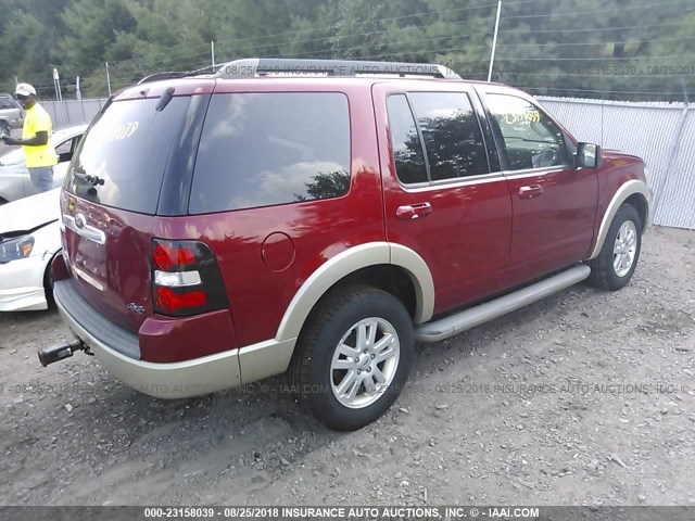 1FMEU7EE2AUA37452 - 2010 FORD EXPLORER EDDIE BAUER RED photo 4