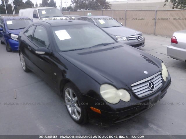 WDBRN40J03A452228 - 2003 MERCEDES-BENZ C 230K SPORT COUPE BLACK photo 1