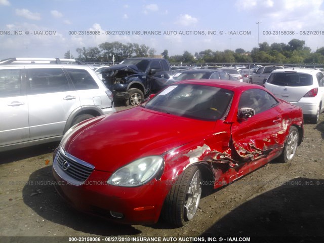 JTHFN48Y150067533 - 2005 LEXUS SC 430 RED photo 2