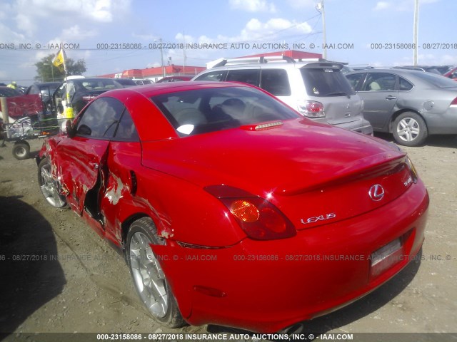 JTHFN48Y150067533 - 2005 LEXUS SC 430 RED photo 3