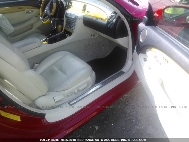 JTHFN48Y150067533 - 2005 LEXUS SC 430 RED photo 5