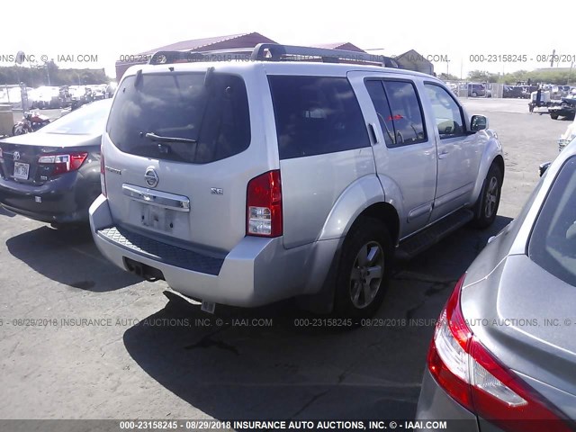 5N1AR18U88C604487 - 2008 NISSAN PATHFINDER S/LE/SE SILVER photo 4