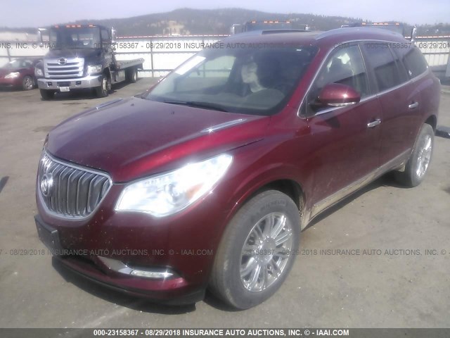 5GAKVBKD9GJ312734 - 2016 BUICK ENCLAVE MAROON photo 2