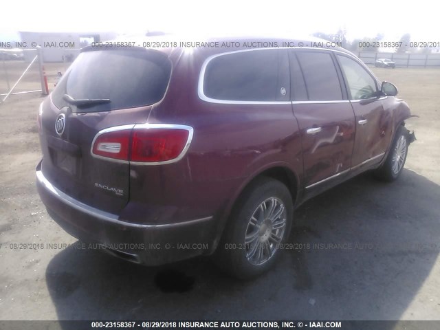 5GAKVBKD9GJ312734 - 2016 BUICK ENCLAVE MAROON photo 4