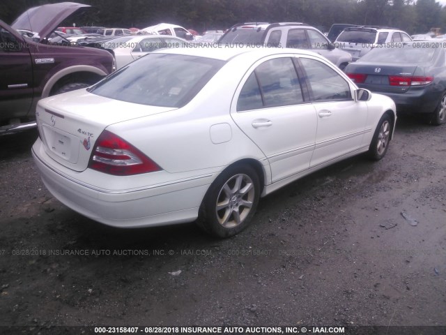 WDBRF92H57F865033 - 2007 MERCEDES-BENZ C 280 4MATIC WHITE photo 4