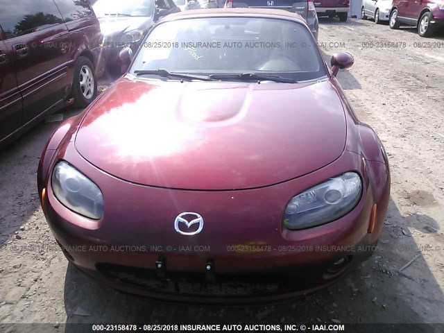 JM1NC25F570126502 - 2007 MAZDA MX-5 MIATA MAROON photo 6