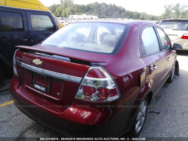 KL1TG56658B016798 - 2008 CHEVROLET AVEO LT RED photo 4