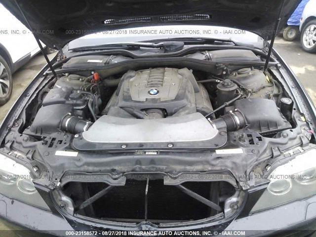 WBAHL83506DT06940 - 2006 BMW 750 I BLACK photo 10