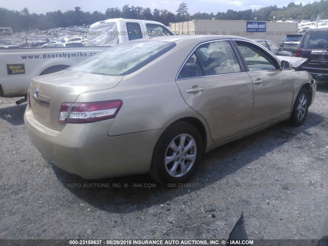 4T1BF3EK6BU619762 - 2011 TOYOTA CAMRY SE/LE/XLE 金色 照片 4