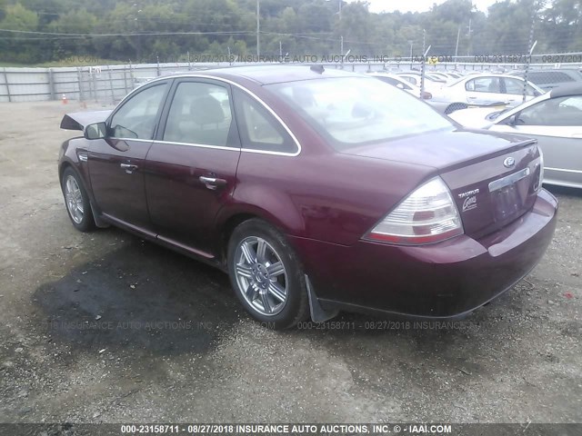 1FAHP25W08G127184 - 2008 FORD TAURUS LIMITED RED photo 3